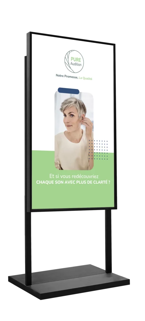 Ecran vitrine sur stand