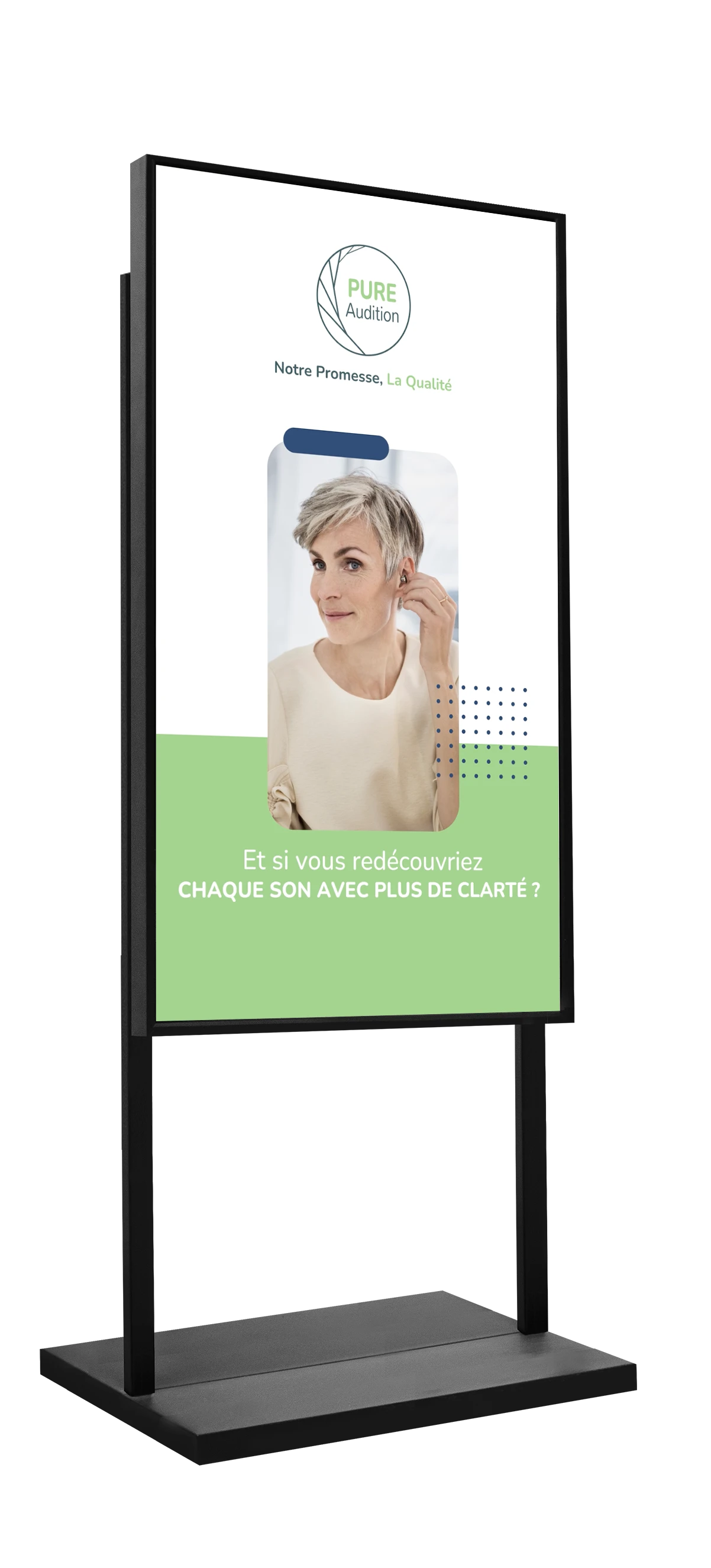 Ecran vitrine sur stand
